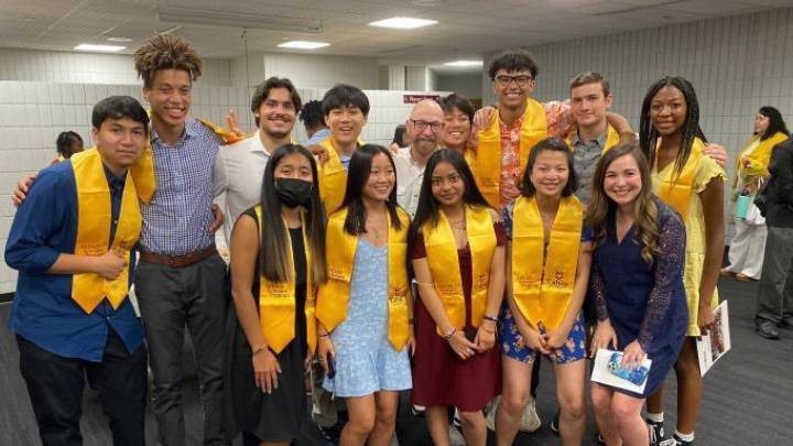 Eddie Graves (second from left) was part of the 2022 Entrada Scholars Program at Calvin University.